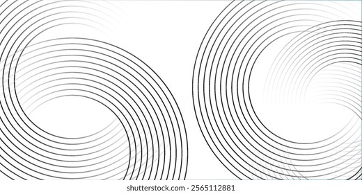 White geometric abstract background overlap layer on bright space with lines effect decoration. Modern graphic design element circles style concept for banner,