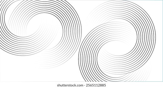 White geometric abstract background overlap layer on bright space with lines effect decoration. Modern graphic design element circles style concept for banner,