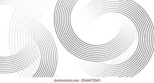 White geometric abstract background overlap layer on bright space with lines effect decoration. Modern graphic design element circles style concept for banner,