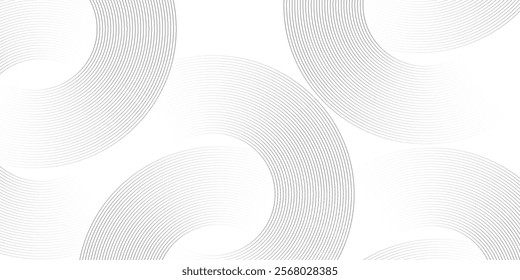 White geometric abstract background overlap layer on bright space with lines effect decoration. Modern graphic design element circles style concept for banner.