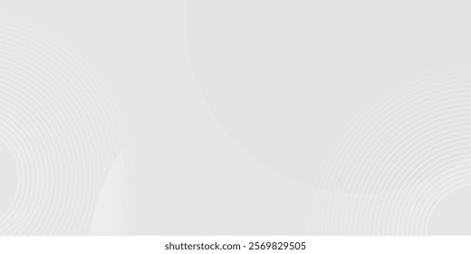 White geometric abstract background overlap layer on bright space with lines effect decoration. Modern graphic design element circles style concept for banner.