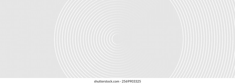 White geometric abstract background overlap layer on bright space with lines effect decoration. Modern graphic design element circles style concept for banner.