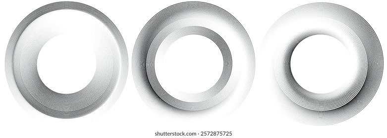 White geometric abstract background overlap layer on bright space with lines effect decoration. Modern graphic design element circles style concept for banner.