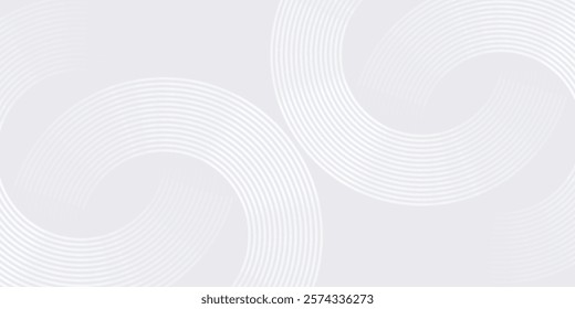 White geometric abstract background overlap layer on bright space with lines effect decoration. Modern graphic design element circles style concept for banner.modern 