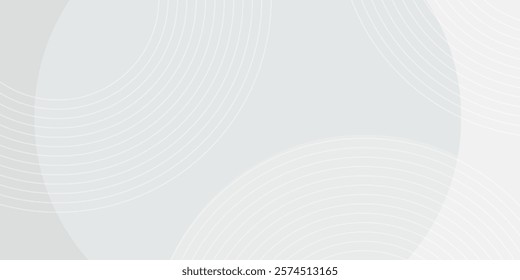 White geometric abstract background overlap layer on bright space with lines effect decoration. Modern graphic design element circles style concept for banner.