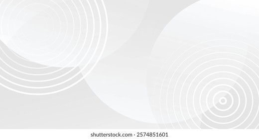 White geometric abstract background overlap layer on bright space with lines effect decoration. Modern graphic design element circles style concept for banner.
