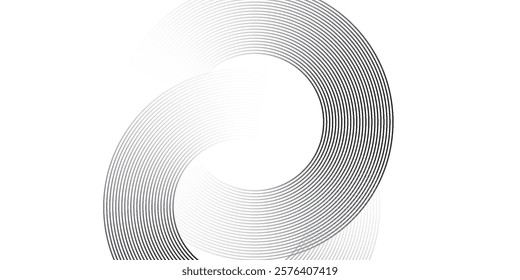 White geometric abstract background overlap layer on bright space with lines effect decoration. Modern graphic design element circles style concept for banner,
