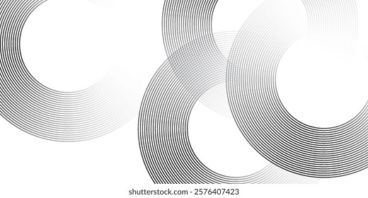 White geometric abstract background overlap layer on bright space with lines effect decoration. Modern graphic design element circles style concept for banner,
