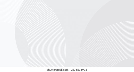 White geometric abstract background overlap layer on bright space with lines effect decoration. Modern graphic design element circles modern