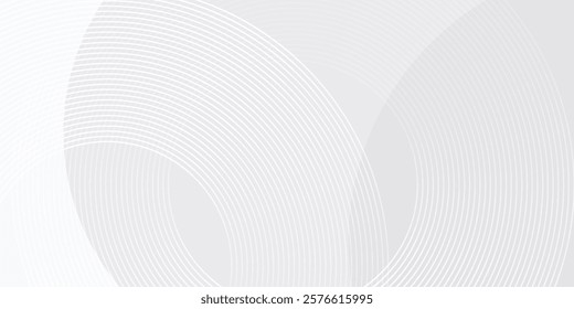 White geometric abstract background overlap layer on bright space with lines effect decoration. Modern graphic design element circles modern simple