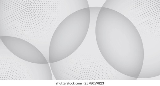 White geometric abstract background overlap layer on bright space with lines effect decoration. Modern graphic design element circles style concept for banner.