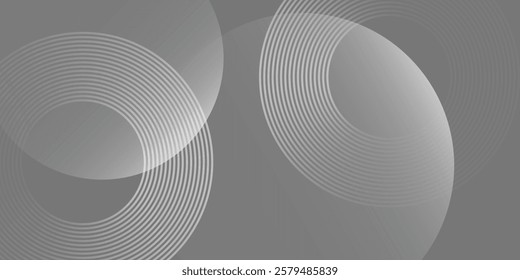 White geometric abstract background overlap layer on bright space with lines effect decoration. Modern graphic design element circles style concept for
