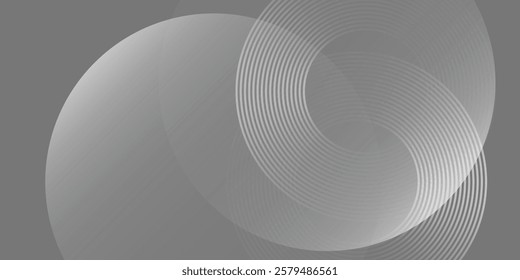 White geometric abstract background overlap layer on bright space with lines effect decoration. Modern graphic design element circles style concept for