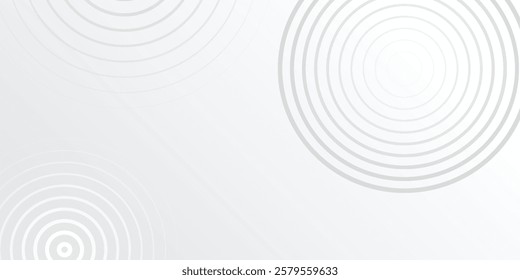 White geometric abstract background overlap layer on bright space with lines effect decoration. Modern graphic design element circles