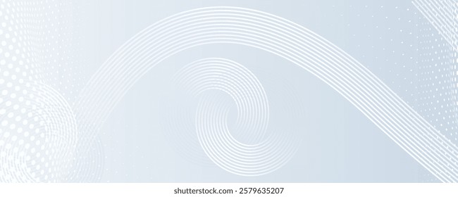 White geometric abstract background overlap layer on bright space with lines effect decoration.