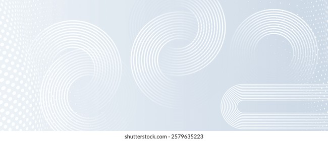 White geometric abstract background overlap layer on bright space with lines effect decoration.