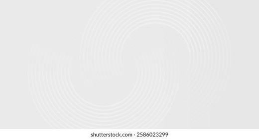 White geometric abstract background overlap layer on bright space with lines effect decoration. Modern graphic design element circles 