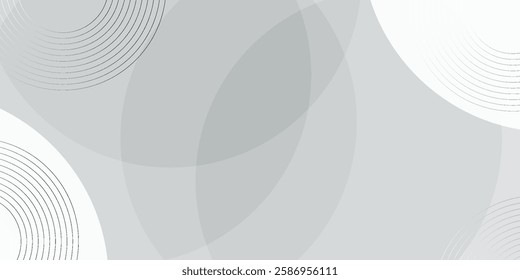 White geometric abstract background overlap layer on bright space with lines effect decoration. Modern graphic design element circles style concept for banner.
