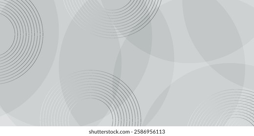 White geometric abstract background overlap layer on bright space with lines effect decoration. Modern graphic design element circles style concept for banner.
