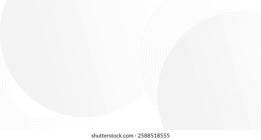 White geometric abstract background overlap layer on bright space with lines effect decoration. Modern graphic design element circles style concept for banner, modern vector arts