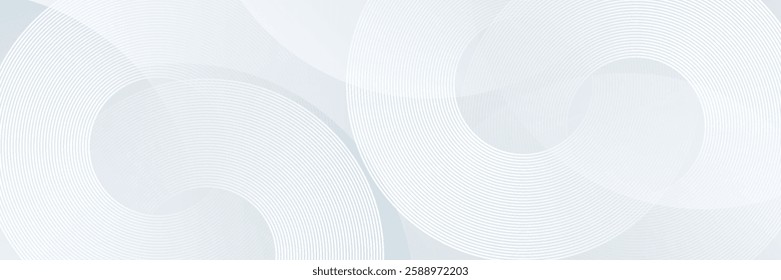 White geometric abstract background overlap layer on bright space with lines effect decoration. Modern graphic design element circles style concept for banner. eps 10