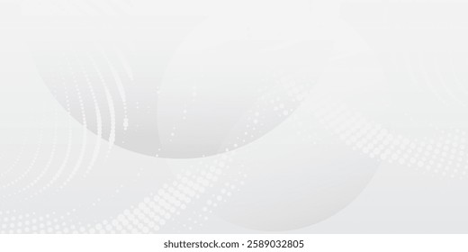White geometric abstract background overlap layer on bright space with lines effect decoration. Modern graphic design element circles style concept for
