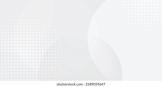 White geometric abstract background overlap layer on bright space with lines effect decoration. Modern graphic design element circles style concept for banner.