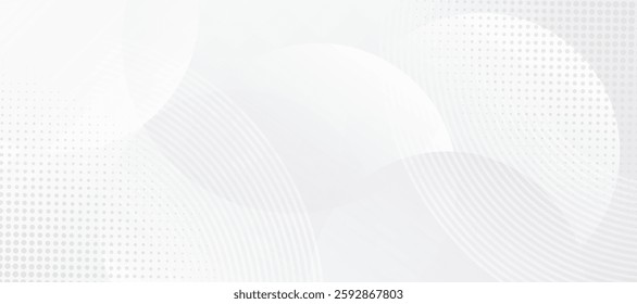 White geometric abstract background overlap layer on bright space with lines effect decoration. Faded dot pattern for design prints. Subtle pattern. Digital polka. Dots gradation.