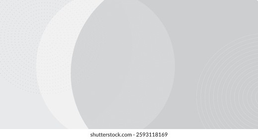 White geometric abstract background overlap layer on bright space with lines effect decoration. Modern graphic design element circles 