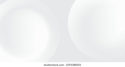 White geometric abstract background overlap layer on bright space with lines effect decoration. Modern graphic design element circles style