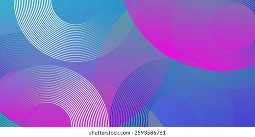 White geometric abstract background overlap layer on bright space with lines effect decoration. Modern graphic design element circles style concept for banner