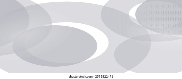 White geometric abstract background overlap layer on bright space with lines effect decoration. Modern graphic design element circles style concept for banner.