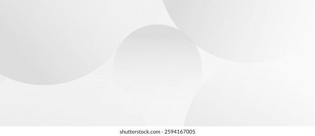 White geometric abstract background overlap layer on bright space with lines effect decoration. Modern graphic design element circles style concept for banner. Eps10