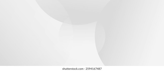 White geometric abstract background overlap layer on bright space with lines effect decoration. Modern graphic design element circles style concept for banner. Eps10