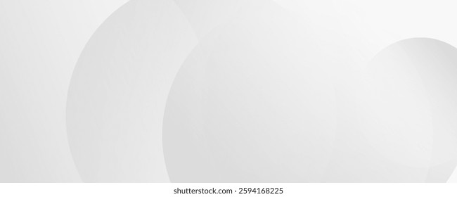 White geometric abstract background overlap layer on bright space with lines effect decoration. Modern graphic design element circles style concept for banner. Eps10