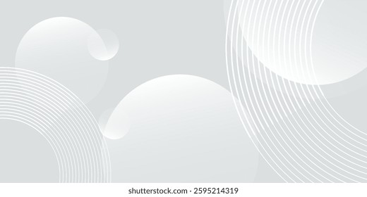 White geometric abstract background overlap layer on bright space with lines effect decoration.eps10
