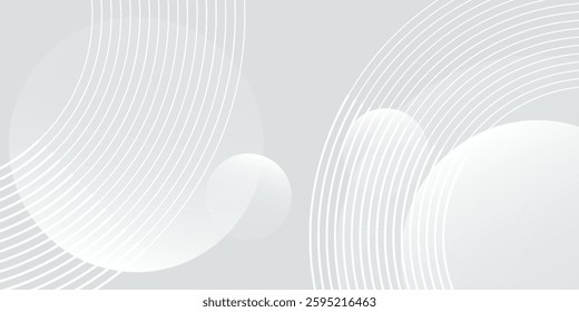 White geometric abstract background overlap layer on bright space with lines effect decoration.eps10
