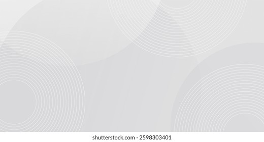 White geometric abstract background overlap layer on bright space with lines effect decoration. Modern graphic design element circles  modern