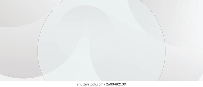 White geometric abstract background overlap layer on bright space with lines effect decoration. Modern graphic design element circles style concept for banner. Eps10