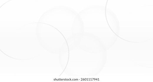 White geometric abstract background overlap layer on bright space with lines effect decoration. Modern graphic design element circles style concept for banner.