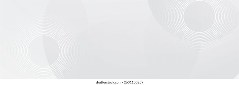 White geometric abstract background overlap layer on bright space with lines effect decoration. Modern graphic design element circles style concept for banner.