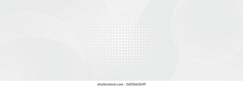 White geometric abstract background overlap layer on bright space with lines effect decoration. Modern graphic design element circles style concept for banner. modern