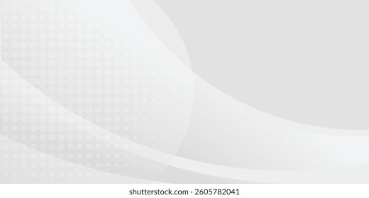White geometric abstract background overlap layer on bright space with lines effect decoration. Modern graphic design element circles style concept for banner.