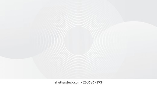 White geometric abstract background overlap layer on bright space with lines effect decoration. Modern graphic design element circles style concept for banner. modern