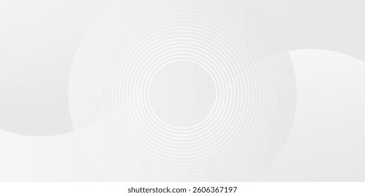 White geometric abstract background overlap layer on bright space with lines effect decoration. Modern graphic design element circles style concept for banner. modern