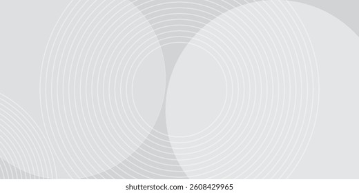 White geometric abstract background overlap layer on bright space with lines effect decoration. Modern graphic design element circles