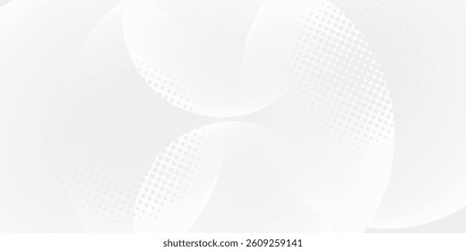 White geometric abstract background overlap layer on bright space with lines effect decoration. Modern graphic design element circles