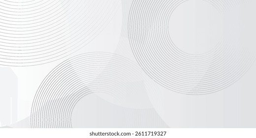 White geometric abstract background overlap layer on bright space with lines effect decoration. Modern graphic design element circles style art concept for banner