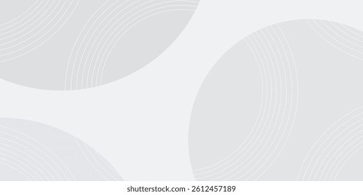 White geometric abstract background overlap layer on bright space with lines effect decoration. Modern graphic design element circles style concept for banner.