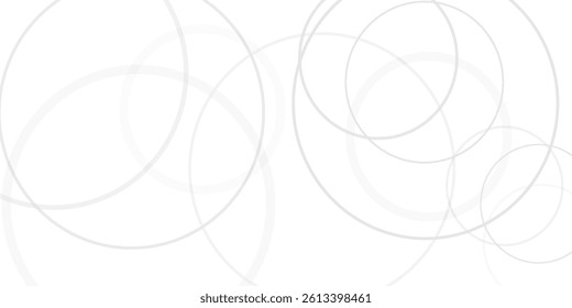 White geometric abstract background overlap layer on bright space with lines effect decoration. Modern graphic design element circles style